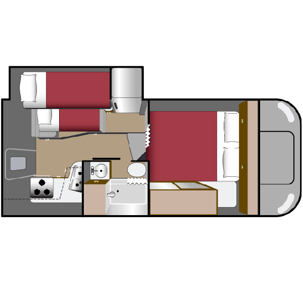 Truck Camper Slide Bunk, , floor-plans-night image number 0